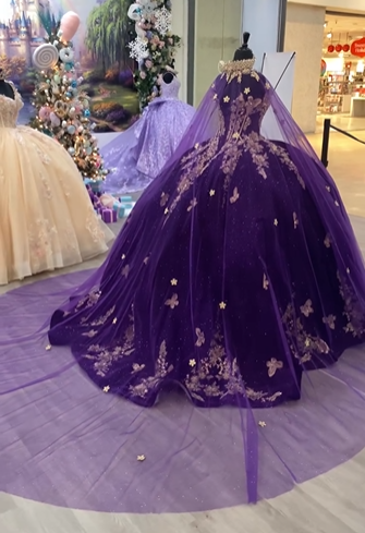Impresionante vestido de quinceañera de princesa morado, vestido morado para dulces 16 Y6560