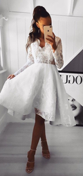 Charmante A-Linien-Kleider mit V-Ausschnitt, kurze Ballkleider, günstige Homecoming-Kleider, Abschlusskleid, formelles Damenkleid Y989