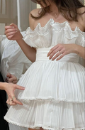 Weißes kurzes Partykleid Homecoming-Kleid Y5971