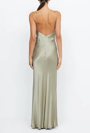 Sexy V-Ausschnitt Gelb Satin Abendkleid Langes Ballkleid Y7882