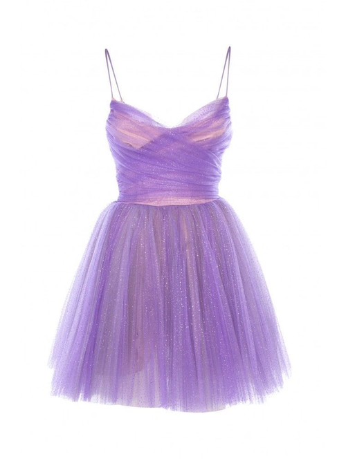 Vestido de fiesta de tul con tirantes finos y corte en A, bonito vestido para fiesta de cumpleaños Y2512