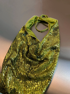 Wunderschönes grünes Neckholder-Pailletten-Ballkleid mit rückenfreiem Rücken, langes Meerjungfrau-Abendkleid Y8647