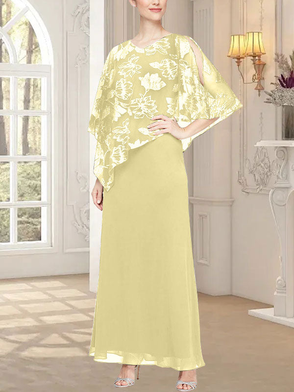 Vestido largo de malla brillante con corpiño asimétrico superpuesto novedoso