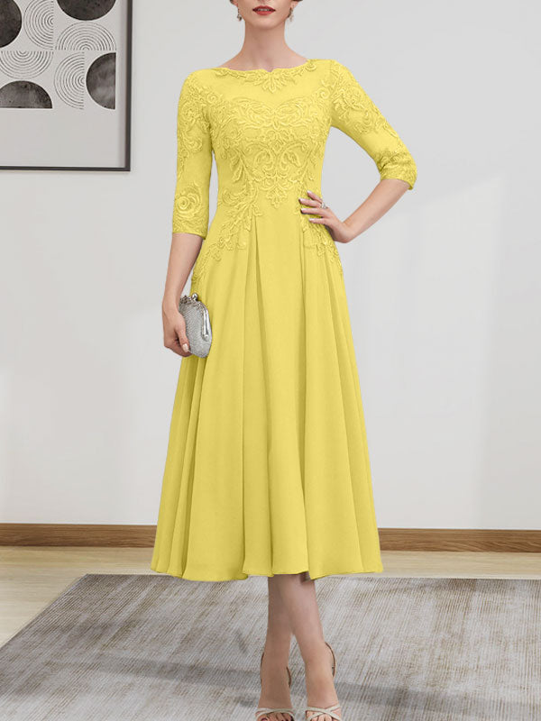 Vestido de gasa con encaje, corte A, ilusión, largo hasta la rodilla, para madre de la novia, con lentejuelas y abalorios