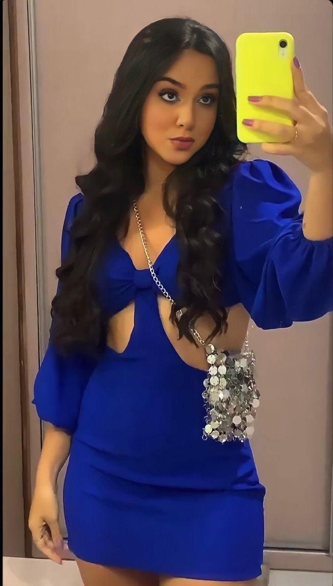 Königsblaues Homecoming-Kleid mit ausgeschnittener Taille, Partykleid für Damen, Y2452
