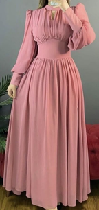 Einfaches A-Linien-Ballkleid mit langen Ärmeln, modisches Abendkleid Y5795