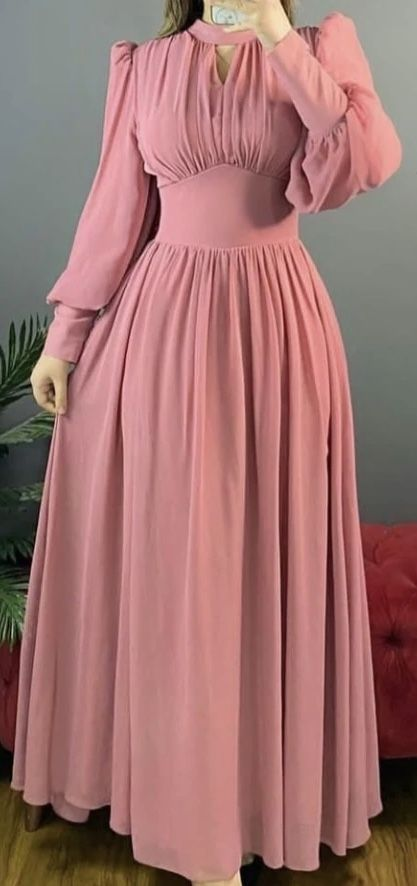 Einfaches A-Linien-Ballkleid mit langen Ärmeln, modisches Abendkleid Y5795
