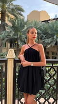 Ärmelloses Casual Sling Kleid Strand Einteiler Neckholder Schwarz Kurzes Homecoming Kleid Partykleid Y7108