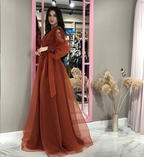 Modisches A-Linien-Abendkleid aus Tüll, langes Ballkleid Y5563