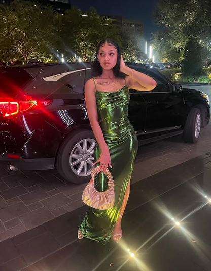 Vestido de noche elegante y ajustado para chicas negras Y4337