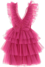 A-Linie V-Ausschnitt Stufenkleid für den Heimkehr, kurzes Tüll-Abschlussball-Partykleid Y1458