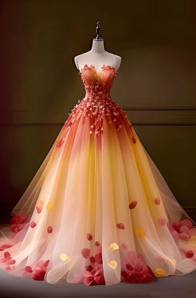 Hübsches trägerloses A-Linien-Ballkleid mit Tüllapplikationen Y8360