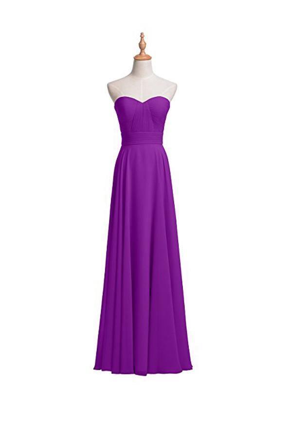 Vestido de dama de honor de gasa de corte A, largo hasta el suelo, para fiesta de graduación, BD004
