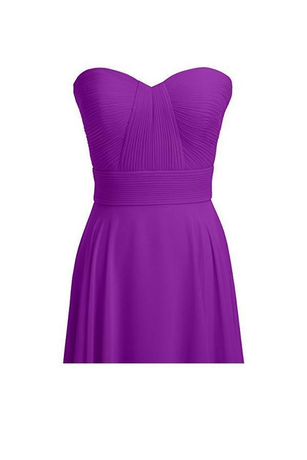 Vestido de dama de honor de gasa de corte A, largo hasta el suelo, para fiesta de graduación, BD004