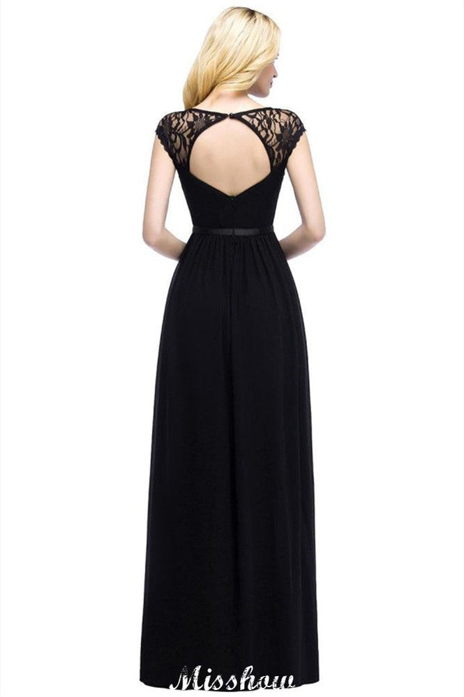 Vestidos de dama de honor de gasa con corte A y mangas cortas, vestido de fiesta de boda