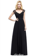 Vestidos de dama de honor de gasa con corte A y mangas cortas, vestido de fiesta de boda