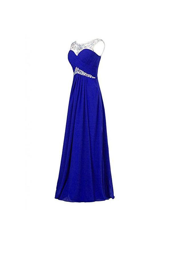 Vestido de dama de honor de gasa con corte en A para fiesta de noche y baile de graduación PG256