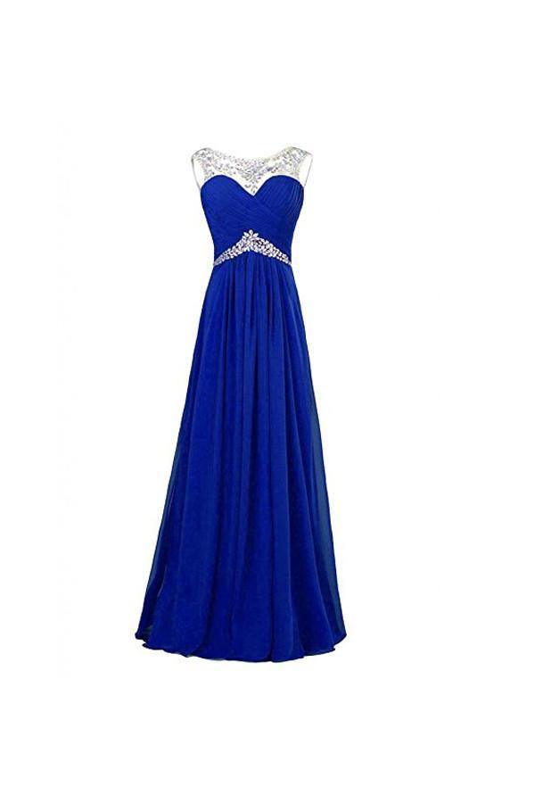 Vestido de dama de honor de gasa con corte en A para fiesta de noche y baile de graduación PG256