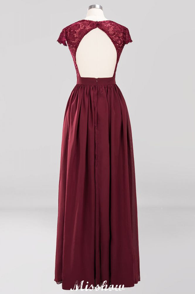 Vestidos de dama de honor de gasa con encaje, escote en V, sin mangas, hasta el suelo, con volantes