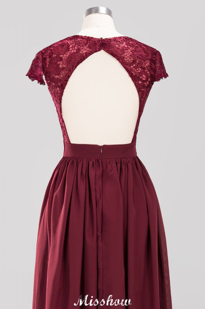 Vestidos de dama de honor de gasa con encaje, escote en V, sin mangas, hasta el suelo, con volantes