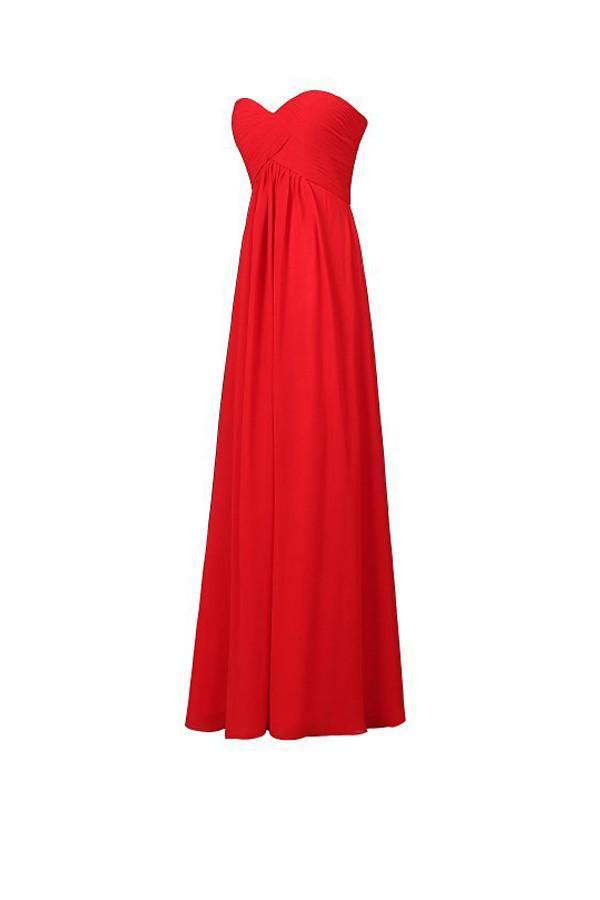 Vestido de noche largo de dama de honor con escote en forma de corazón en gasa, corte A, PG248