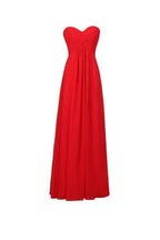 Vestido de noche largo de dama de honor con escote en forma de corazón en gasa, corte A, PG248