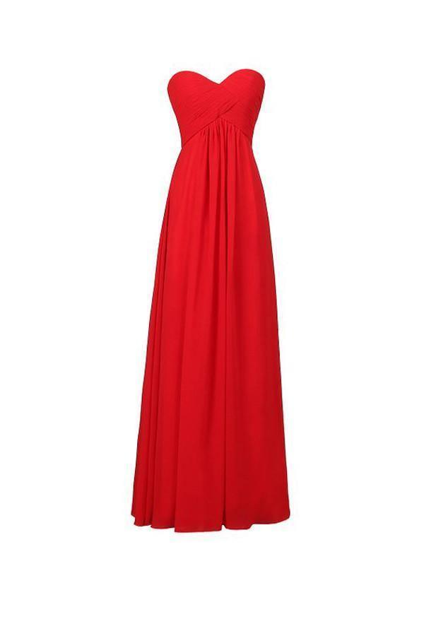Vestido de noche largo de dama de honor con escote en forma de corazón en gasa, corte A, PG248