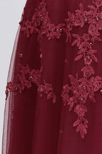 A-Linie, Rundhals, bodenlang, ärmellos, Übergröße, Tüll, appliziert, mit Kristallen