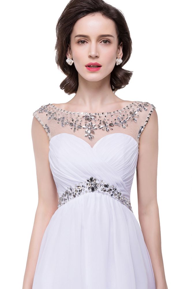 A-Linien-Partykleid aus Chiffon mit Kristallen und Schmucksteinen