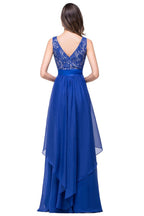 A-line Floor-length Chiffon Lace Evening Dress