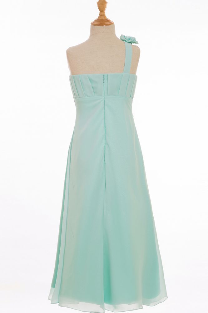 A-Linie Bodenlang One-Shoulder Chiffon Brautjungfernkleider
