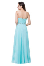 Vestidos de dama de honor de gasa con escote corazón y volantes hasta el suelo, corte A