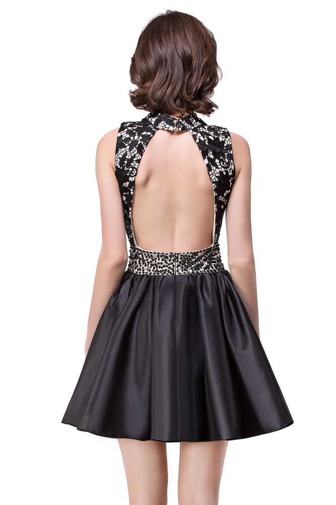 A-Linie Neckholder-Partykleid aus Spitze