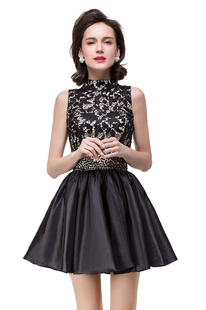 A-Linie Neckholder-Partykleid aus Spitze