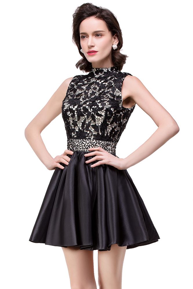 A-Linie Neckholder-Partykleid aus Spitze