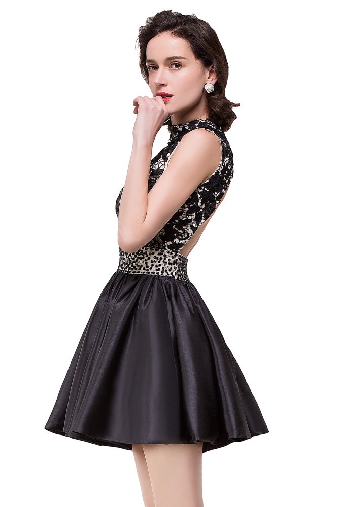 A-Linie Neckholder-Partykleid aus Spitze
