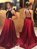 A-Linie Neckholder Ärmellos Mit Rüschen Satin Ballkleider