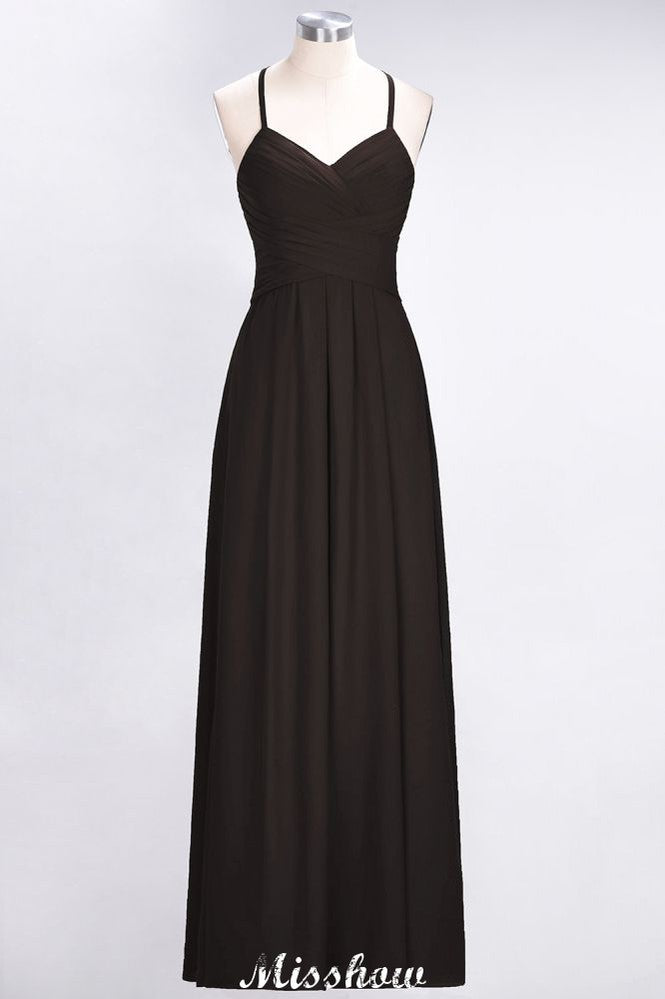 Vestido de dama de honor sin mangas con escote en V, corte A y volantes, vestido de noche con vuelo
