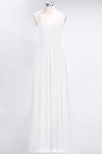 Vestido de dama de honor sin mangas con escote en V, corte A y volantes, vestido de noche con vuelo