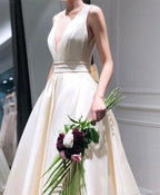 A-Linie High Low V-Ausschnitt Kurzes Ballkleid Homecoming-Kleid PG667