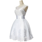 A-Linien-Partykleid aus Tüll mit Juwelen und Perlen