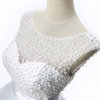 A-Linien-Partykleid aus Tüll mit Juwelen und Perlen