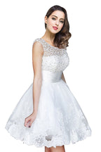 A-Linien-Partykleid aus Tüll mit Juwelen und Perlen