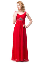 Vestidos de dama de honor rojos con escote en V y corte A hasta la rodilla