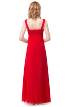 Vestidos de dama de honor rojos con escote en V y corte A hasta la rodilla