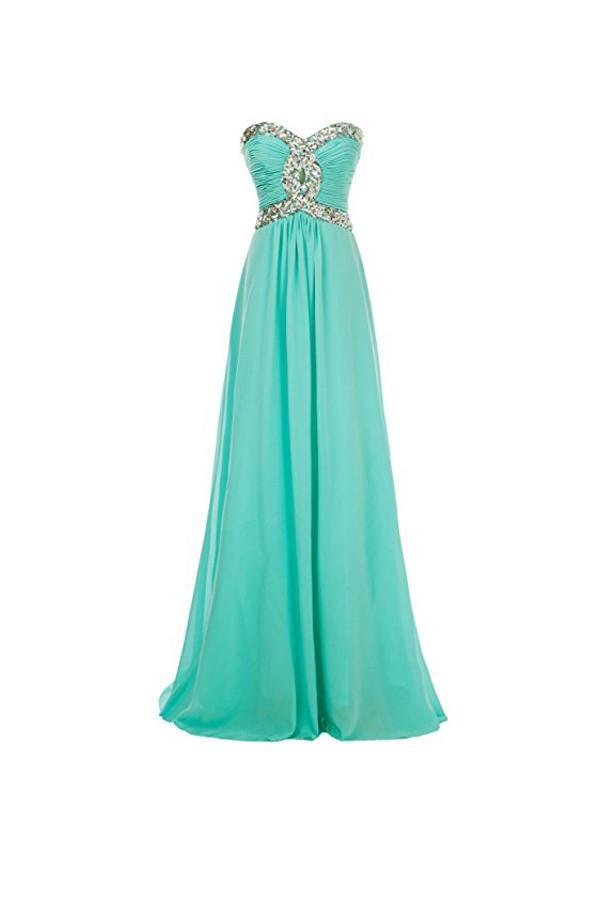 Vestido de fiesta largo de gasa con corte en A y cuentas de cristal PG250