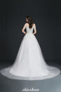 A-Linie Off-the-Shoulder Tüll Elegante Brautkleider mit Applikationen