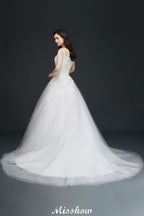 A-Linie Off-the-Shoulder Tüll Elegante Brautkleider mit Applikationen