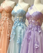 A-Linie One-Shoulder-Ballkleid in Schwarz mit Applikationen