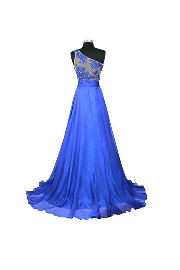 Vestidos de fiesta/noche de gasa con un solo hombro y corte A PG260